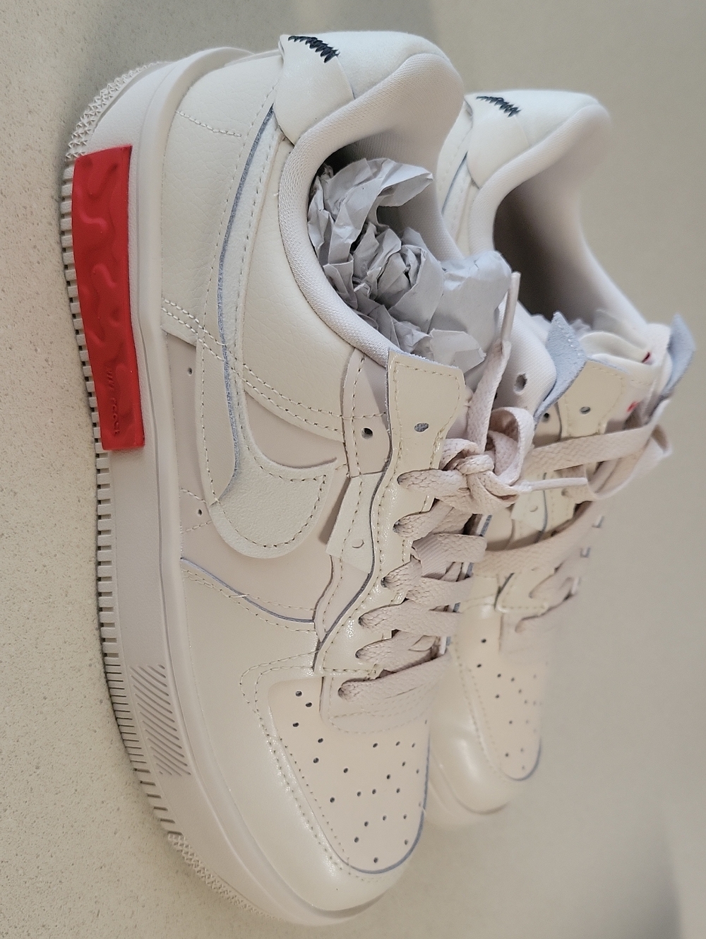Nike Air Force 1 Fontanka Pearl White with Red Accent